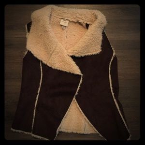 Faux fur/suede vest
